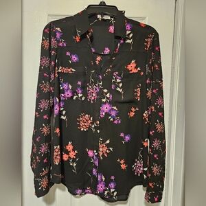 Womens Express Portofino Shirt - Black Floral